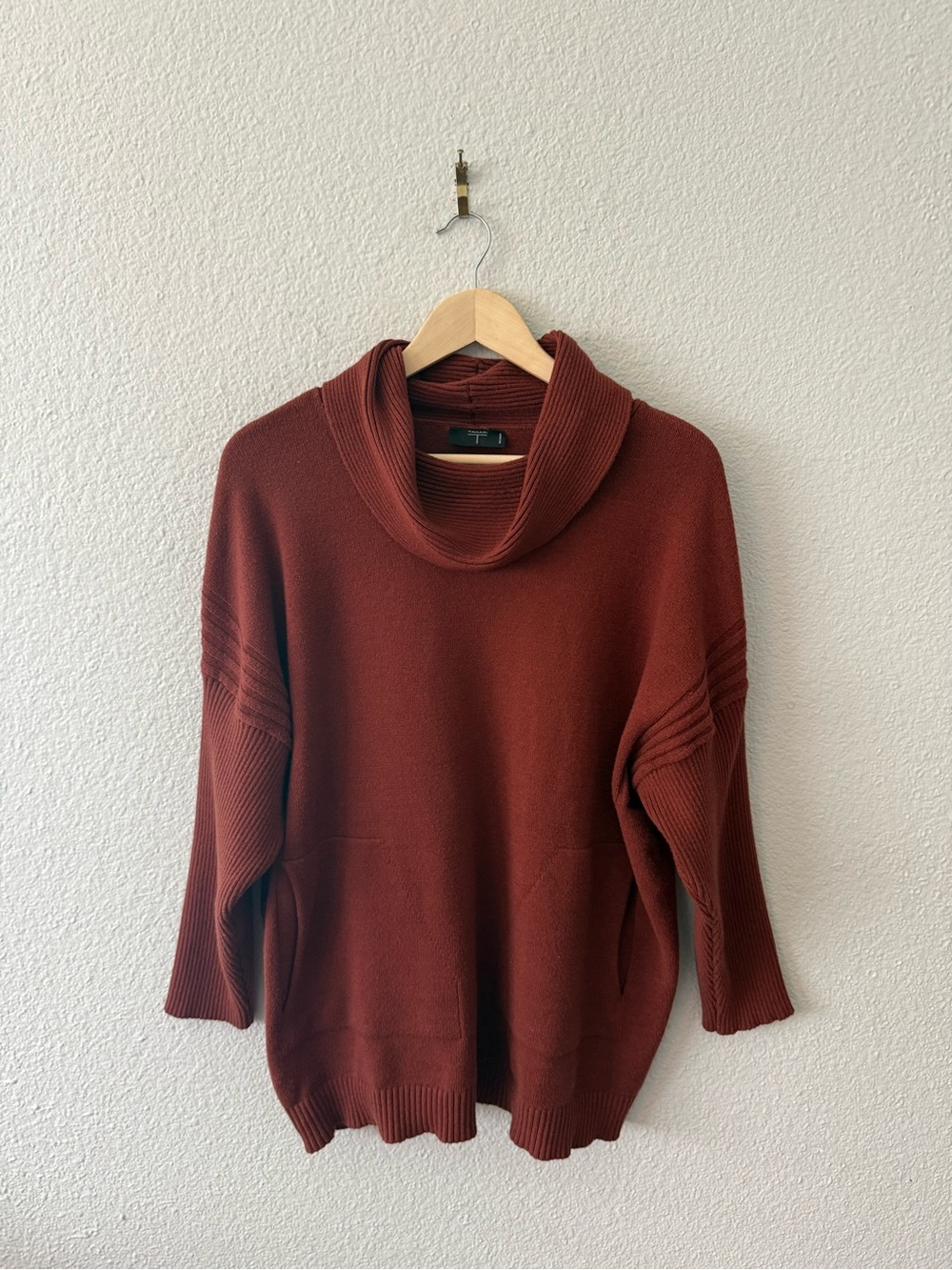 Burnt Sienna Rust Cowl Neck Sweater